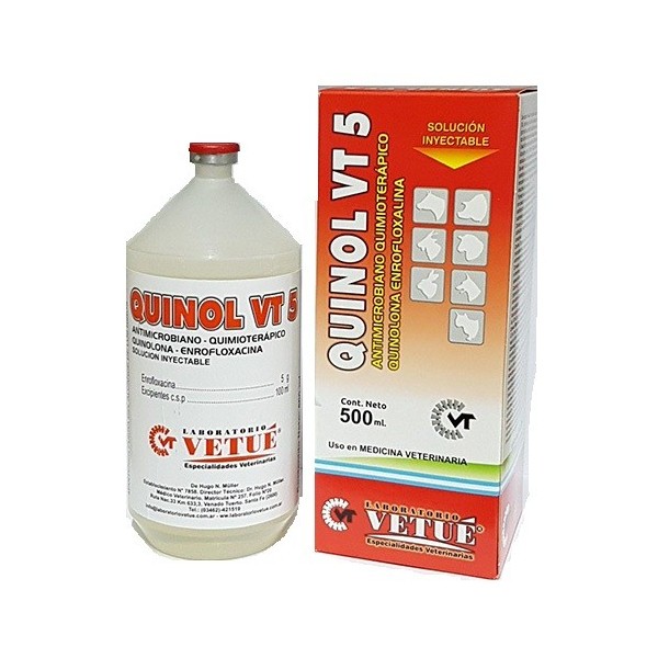 VETUE - QUINOL 5 % INYECTABLE X 500 ML.-