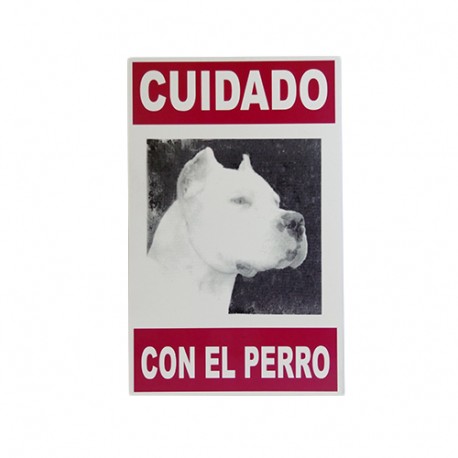 Cartel cuidado con el perro