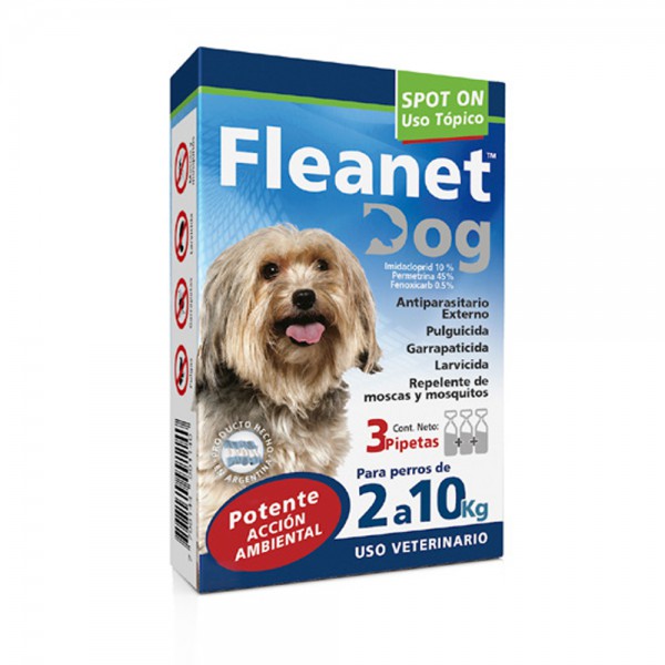 FLEANET DOG 2-10 KG X 3 Pipetas