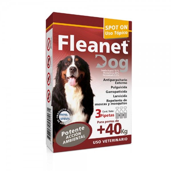 RICHMOND - FLEANET DOG +40 KG X 3 Pipetas