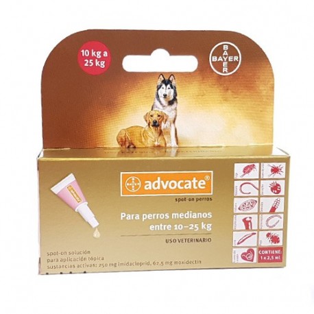 BAYER - ADVOCATE PERRO 10-25 KG (2.5 ML)-