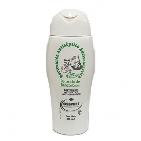 OSSPRET - SHAMPOO PEROXIDO de BENZOILO X 250 CC.-